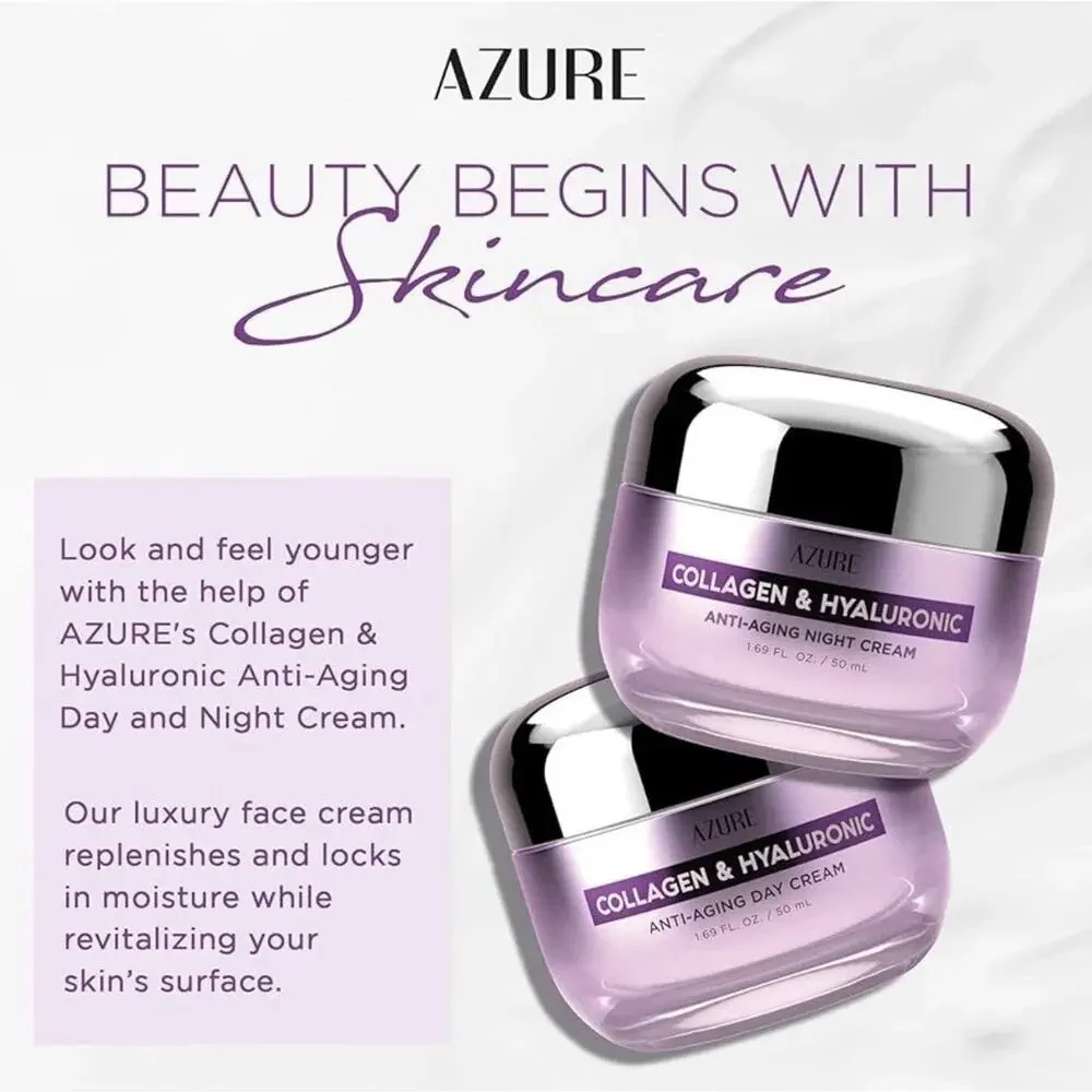 Azure Cosmetics Collagen & Hyaluronic Acid Face Moisturizer - Dermatologist